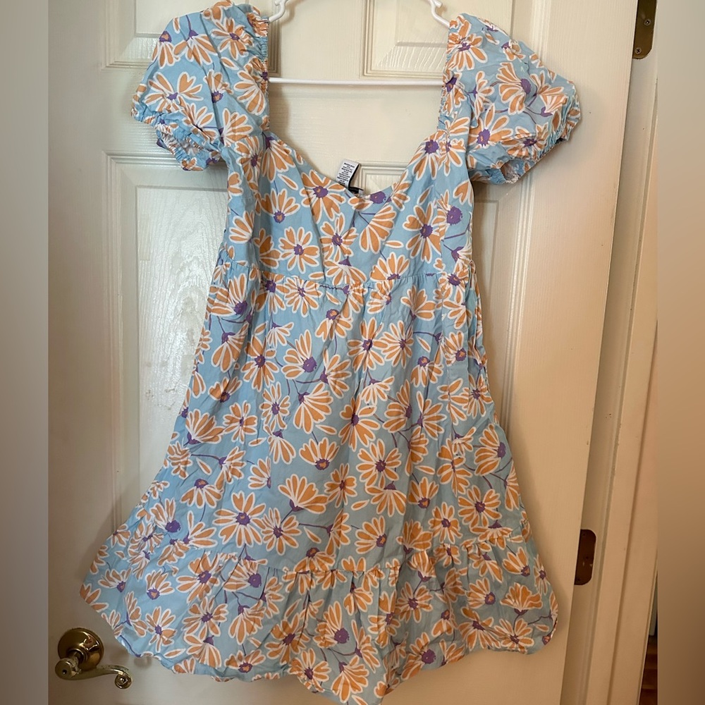 Puff sleeve floral dress